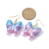 Sparkling Acrylic Butterfly Dangle Earrings for Women EJEW-JE05644-3