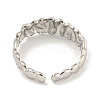 Non-Tarnish 304 Stainless Steel Open Cuff Ring for Women RJEW-A043-32P-3