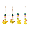 Crafans 4Pcs 4 Style Easter Theme Plastic Hen & Rabbit Pendant Decorations HJEW-CF0001-16A-15