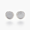 Non-Tarnish Eco-Friendly 316 Surgical Stainless Steel Stud Earring Settings X-STAS-F181-01P-8mm-1