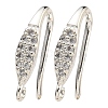 Brass Micro Pave Clear Cubic Zirconia Earring Hooks KK-R149-21S-1