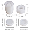 2 Sets 2 Styles Hexagonal Prisms & Flat Round Storage Box Bottle Container Silicone Molds DIY-SZ0002-41-2