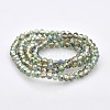 Half Rainbow Plated Faceted Rondelle Electroplate Glass Beads Strands GLAA-A024C-HR01-2