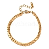 304 Stainless Steel Panzer Chain Bracelets for Women BJEW-F529-15G-3