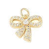 Rack Plating Brass Micro Pave Clear Cubic Zirconia Pendants KK-Z060-06G-01-1
