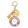 Alloy Resin Polygon Keychains KEYC-TADJ0002-03G-O-1