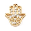 Brass Micro Pave Clear Cubic Zirconia Slide Charms ZIRC-I068-34G-1