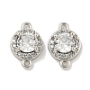 Brass Pave Clear Cubic Zirconia Connector Charms KK-P275-42P-1