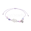 Natural Dyed White Jade Braided Bead Bracelets BJEW-JB09823-03-1