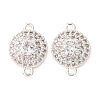 Brass Pave Clear Cubic Zirconia Connector Charms CU-CBAEC99-06S-1