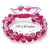 Sparkling Round Glass Braided Bead Bracelet BJEW-SW00082-04-2