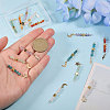 15Pcs 5 Colors Natural Carnelian & Green Aventurine & Rose Quartz & Amethyst & Apatite Faceted Round Beaded Pendants PALLOY-CA00041-3