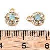 Brass Micro Pave Cubic Zirconia Charms KK-L222-001G-01-3