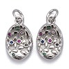 Brass Micro Pave Colorful Cubic Zirconia Pendants KK-P192-11P-1