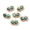 Brass Hollow Butterfly Beads with Natural Abalone Shell/Paua Shell KK-Q793-20G-1