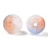 Frosted Baking Painted Crackle Glass Beads with Glitter Powder DGLA-T004-6mm-01B-2