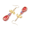 Alloy Glass Earrings EJEW-MZ00313-01-4