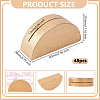 48Pcs Half Round Wood Name Card Holder AJEW-DR0002-67-2