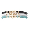 3Pcs 3 Colors Glass Seed Beaded Stretch Bracelet Sets for Women BJEW-JB11373-02-2