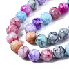 Opaque Baking Painted Crackle Glass Beads Strands X-EGLA-S174-33J-3