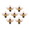 Light Gold Plated Alloy Enamel Pendants X-ENAM-R136-49-1