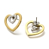 Ion Plating(IP) 304 Stainless Steel Heart Stud Earrings EJEW-C118-03B-2