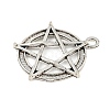 Tibetan Style Zinc Alloy Pentagram Pendants TIBEP-R334-333AS-RS-2