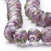 Handmade Gold Sand Lampwork Beads Strands LAMP-R141-8mm-08-2