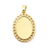 Oval Brass Pendant Cabochon Settings KK-C134-28G-1
