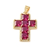Brass Pave Cubic Zirconia Pendants CU-CBA03AF-17G-03-1