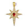 Brass Micro Pave Red Cubic Zirconia Pendants CU-OY001-76G-1