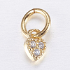 Brass Micro Pave Cubic Zirconia Charms ZIRC-E135-29G-1