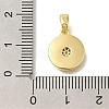 Brass Micro Pave Cubic Zirconia and Shell Pendants KK-K388-77G-01-3