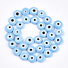 Handmade Evil Eye Lampwork Beads Strands X-LAMP-S191-02D-09-2