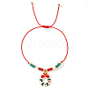 Imitation Pearl & Glass Beads Braided Bracelets CA6370-4-2