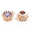 Brass Micro Pave Cubic Zirconia Charms KK-S356-772B-2