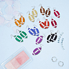 FIBLOOM 9 Pairs 9 Colors Imitation Leather Dangle Earrings with Iron Pins EJEW-FI0002-14-7