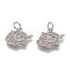 Brass Micro Pave Clear Cubic Zirconia Charms ZIRC-B002-50P-1