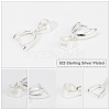   4Pcs Sterling Silver Ice Pick Pinch Bails for Pendant Making STER-PH0001-04-7