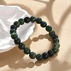 Natural Moss Agate Beads Stretch Bracelets X-BJEW-F380-01-B15-1