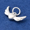 925 Sterling Silver Wing Heart Charms STER-A032-06S-2