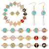 36Pcs 18 Styles Glass Connector Charms GLAA-PH0002-80-1