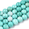 Opaque Crackle Glass Round Beads Strands GLAA-T031-10mm-01AA-1