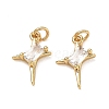 Brass Micro Pave Clear Cubic Zirconia Charms CU-CBAF0F8-16F-G-1
