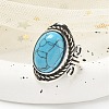 Synthetic Turquoise Adjustable Rings RJEW-I108-01AS-15-3