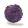 Natural Amethyst Round Adjustable Rings RJEW-K371-09S-21-3