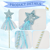 3Pcs 3 Colors Polyester Sequin Star Fairy Wand DIY-CP0011-94B-5
