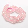 Natural Rose Quartz Teardrop Bead Strands G-E251-27-3