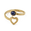 304 Stainless Steel with Natural Lapis Lazuli Ring RJEW-Z031-01B-01-2