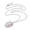 Crystal Stone Cage Pendant Necklaces NJEW-JN04756-04-2